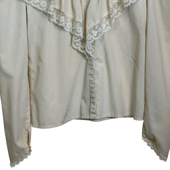 Jessica's Gunnies Size 7 Ivory and White Lace Gunne Sax Button Up Blouse - Picture 4 of 8